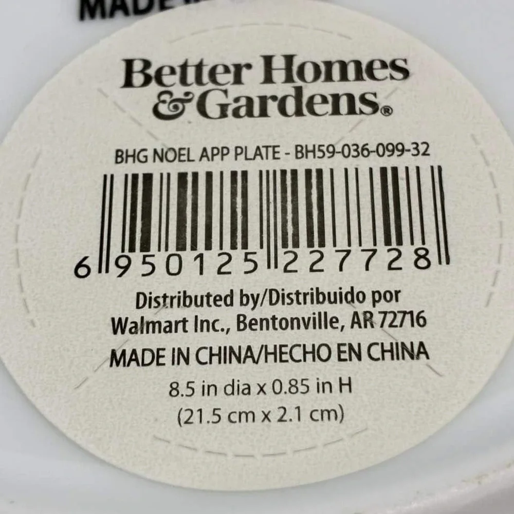 Better Homes & Gardens Noel Cardinal Appetizer Plate Plaid Christmas 8.5